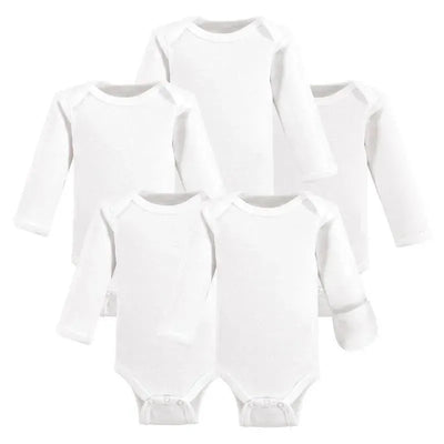 Baby Vision - 5Pk Baby Unisex Long Sleeve Bodysuit, Preemie, White Image 1