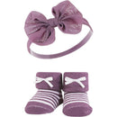 Baby Vision 6Pk Chiffon Bow Headband And Sock Set, Green Purple Image 3