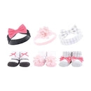 Baby Vision 6Pk Headband & Socks, Pink/Charcoal Image 1