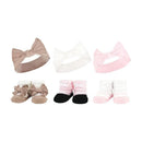 Baby Vision 6Pk Knit Headband & Sock Set, Pink Taupe Image 1