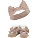 Baby Vision 6Pk Knit Headband & Sock Set, Pink Taupe Image 4