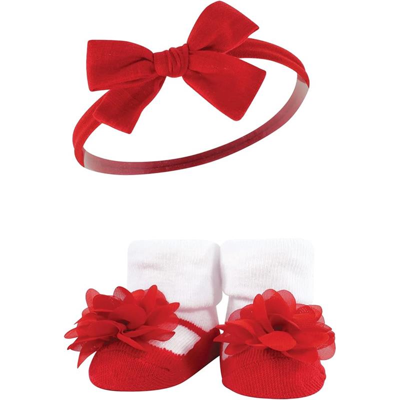 Baby Vision 6Pk Linen Headband & Sock Set, Red Blue Image 4