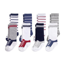 Baby Vision 8Pk Baby Baby Knee High Socks, Sneaker Blue Red Image 1
