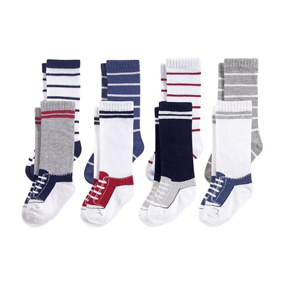 Baby Vision 8Pk Baby Baby Knee High Socks, Sneaker Blue Red Image 1