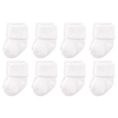 Baby Vision 8Pk Baby Newborn and Baby Terry Socks White Image 1