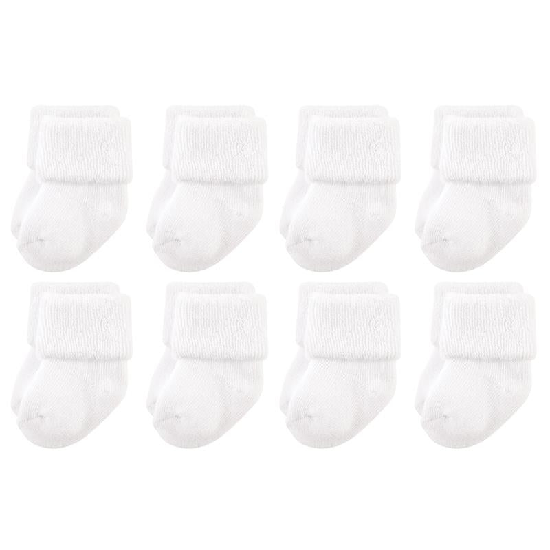 Baby Vision 8Pk Baby Newborn and Baby Terry Socks White Image 2
