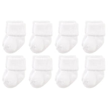 Baby Vision 8Pk Baby Newborn and Baby Terry Socks White Image 2
