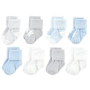 Baby Vision 8Pk Unisex Baby Cotton Rich Newborn & Terry Socks, Blue Star, 12/24M Image 1