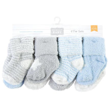 Baby Vision 8Pk Unisex Baby Cotton Rich Newborn & Terry Socks, Blue Star, 12/24M Image 2