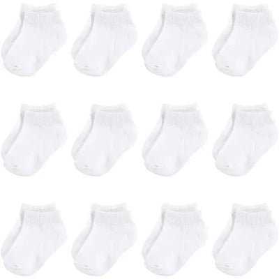 Baby Vision - Baby Girls' Cotton Rich Newborn and Terry Socks, White No-show, 12-24M, 12Pk Image 1