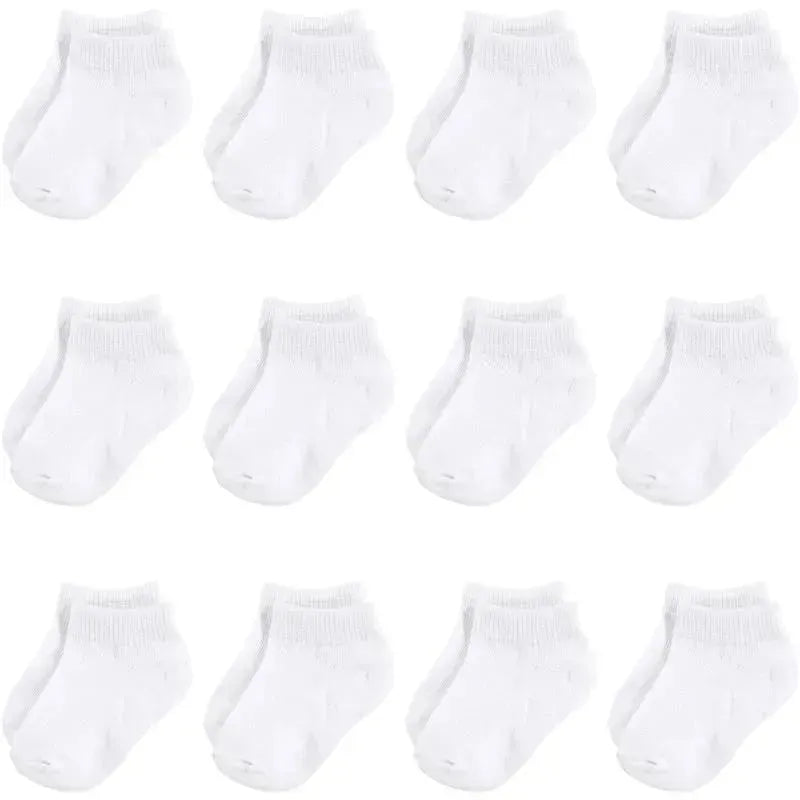 Baby Vision - Baby Girls' Cotton Rich Newborn and Terry Socks, White No-show, 12-24M, 12Pk Image 1