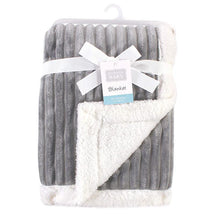 Baby Vision Corduroy Blanket with Sherpa Backing and Trim, Gray Image 2