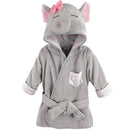 Baby Vision Cotton Animal Face Bathrobe, Pretty Elephant Image 1