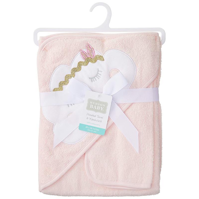 Baby Vision - Hudson Baby Cotton Hooded Towel and Washcloth, Boho Cloud Image 3