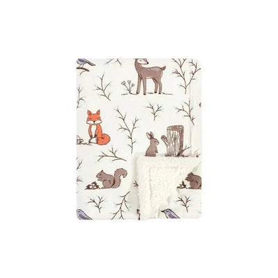 Baby Vision - Hudson Baby Girl Plush Blanket with Sherpa Back, Enchanted Forest Image 1