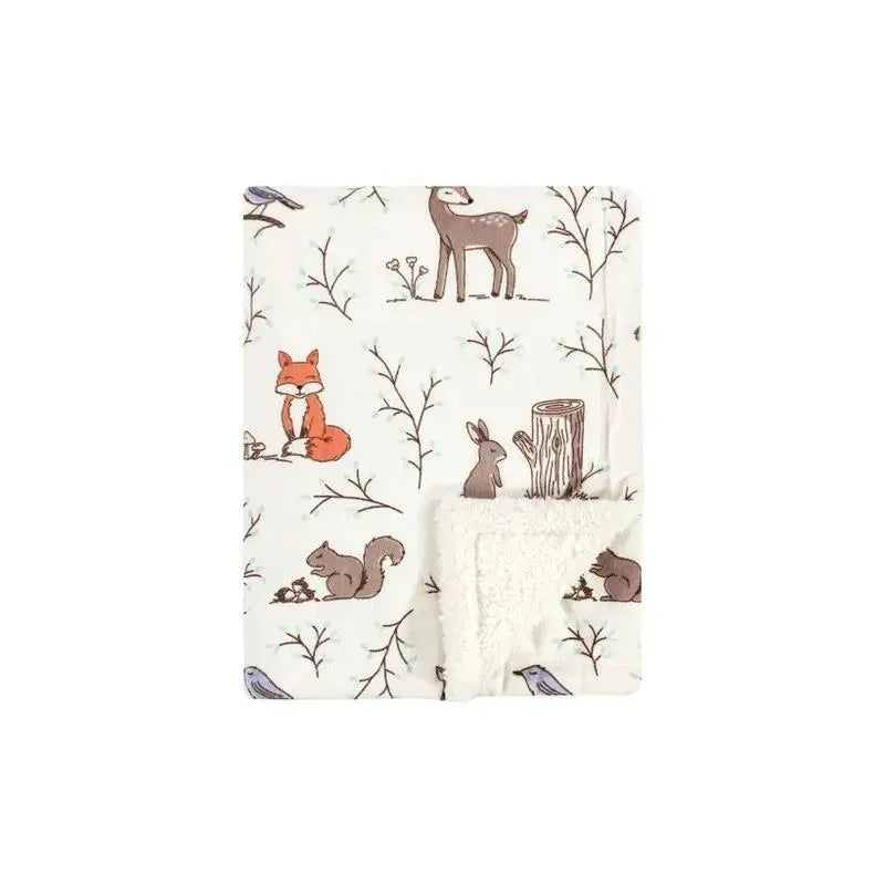 Baby Vision - Hudson Baby Girl Plush Blanket with Sherpa Back, Enchanted Forest Image 1
