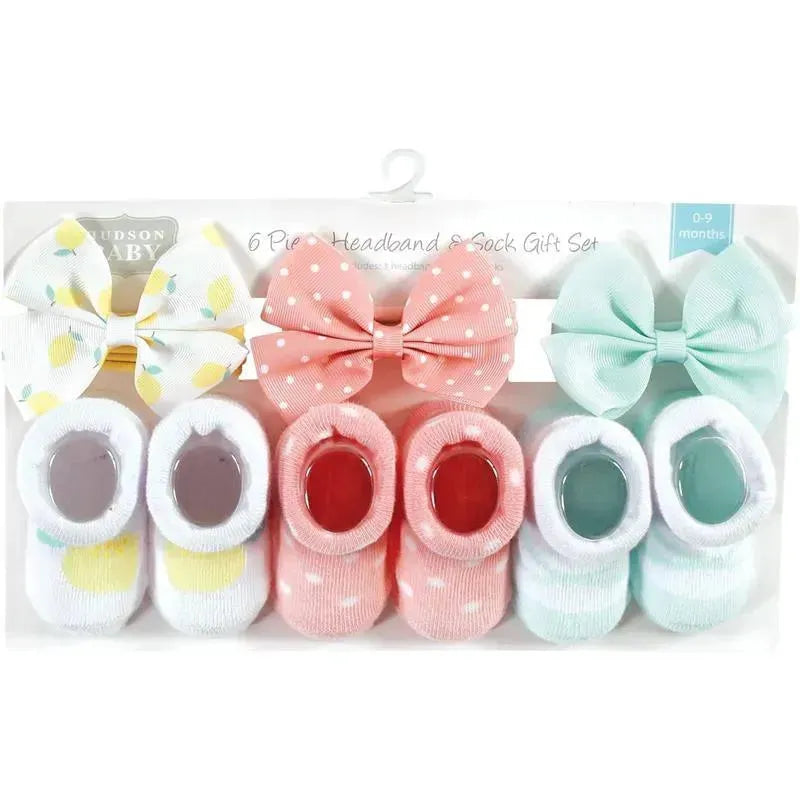 Baby Vision - Hudson Baby Girl's Headband and Socks Giftset, Lemon Image 4