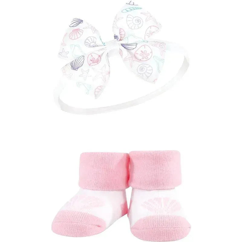 Baby Vision - Hudson Baby Girl's Headband and Socks Giftset, Mermaid Image 3