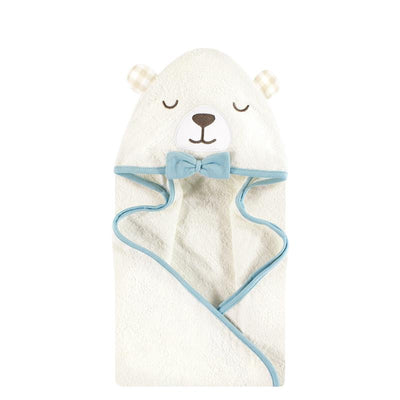 Baby Vision - Hudson Baby Unisex Baby Cotton Animal Face Hooded Towel, Gingham Bear Boy, One Size Image 1