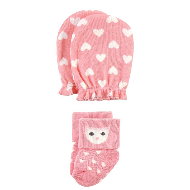Baby Vision - Hudson Baby Unisex Baby Socks and Mittens Set, Woodland Girl, 0/6M Image 3