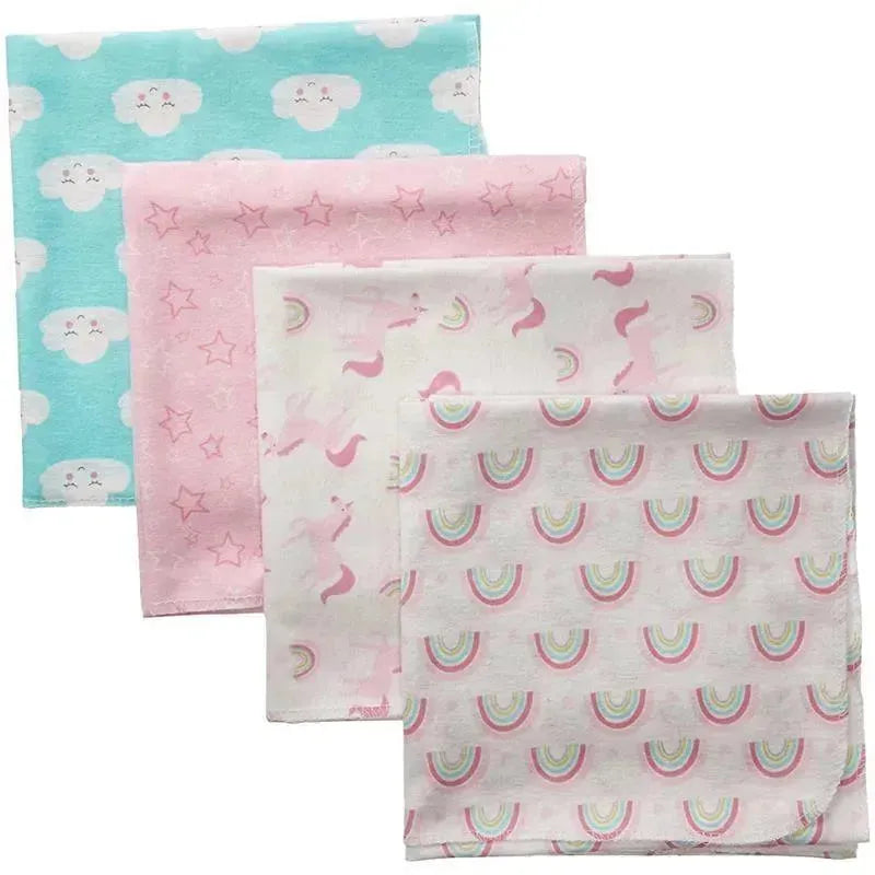 Baby Vision Luvable Friends 4Pk Flannel Receiving Blanket 28X28 In Rainbow Image 2