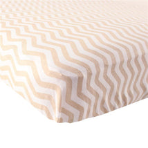 Baby Vision Luvable Friends Unisex Baby Fitted Crib Sheet, Tan Chevron, One Size Image 1