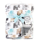 Baby Vision - Luvable Friends Unisex Baby Plush Blanket with Sherpa Back, Gray Elephant Image 3