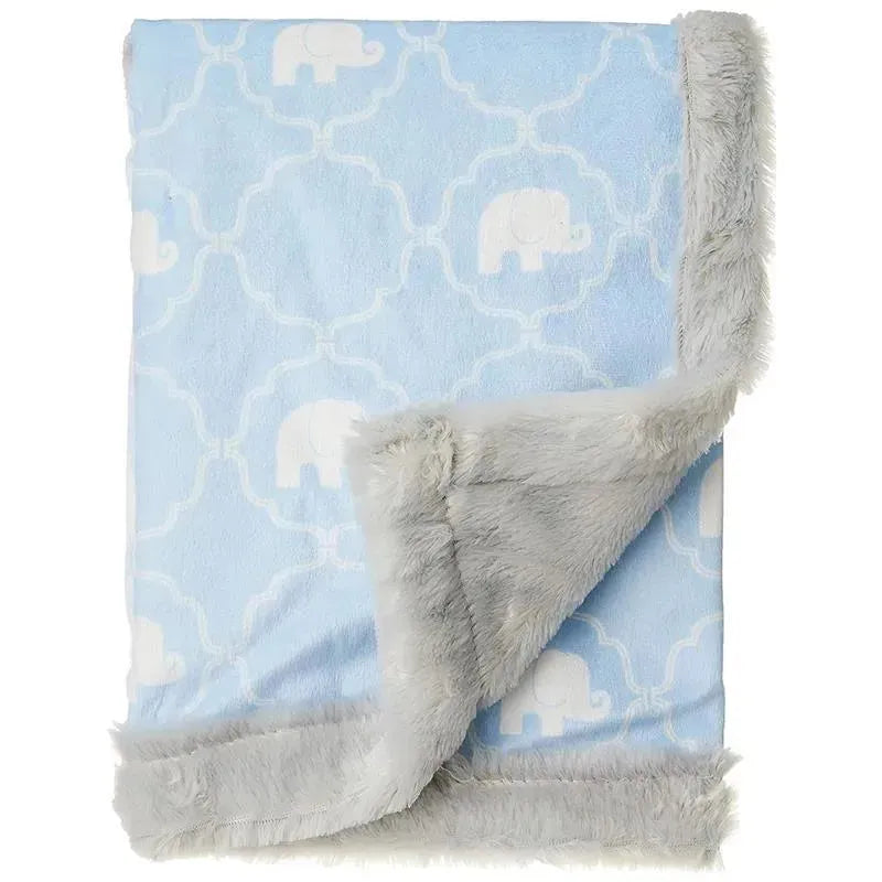 Baby Vision Plush Blanket With Furry Binding, Elephant Image 1