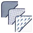 Baby Vision - Touched by Nature Unisex Baby Organic Cotton Hooded Towels, Blue Whale Image 1