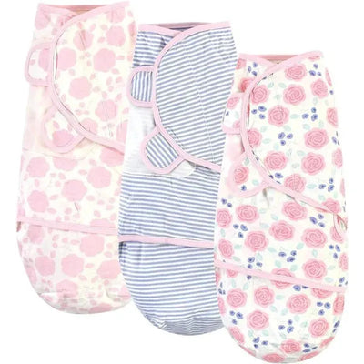 Baby Vision - Touched by Nature Unisex Baby Organic Cotton Swaddle Wraps, Pink Rose, 0-3 Months Image 1