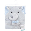 Baby Vision Unisex Baby Cotton Animal Face Hooded Towel, White Dots Gray Elephant, One Size Image 2