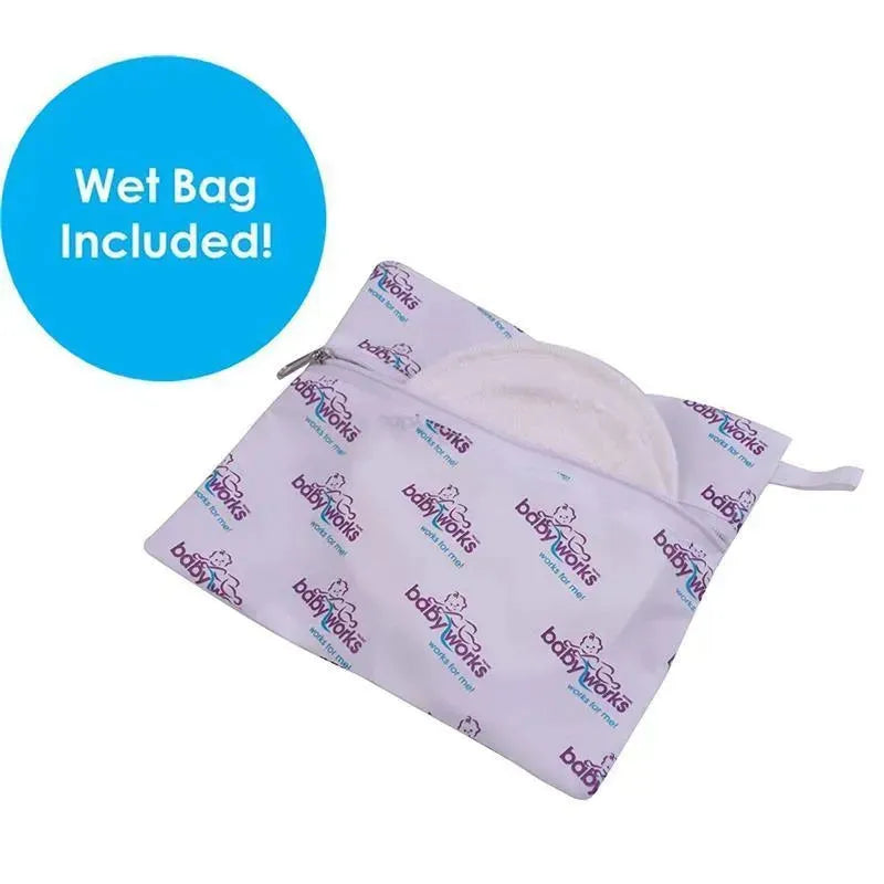 Baby Works Bamboo Reusable Nursing Pads With Wet Bag & Laundry Bag - 8Ct Image 3