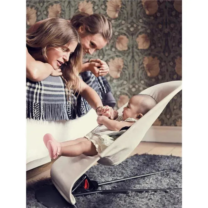 Babybjorn - Baby Bouncer Balance Soft Light Grey Frame Cotton/Jersey, Beige/Gray Image 6