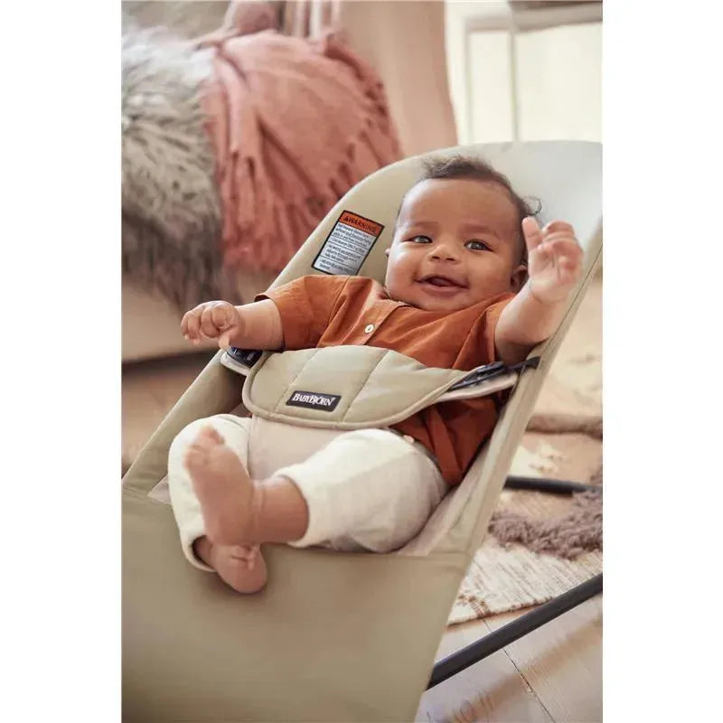 Babybjorn - Baby Bouncer Balance Soft Light Grey Frame Cotton/Jersey, Beige/Gray Image 5