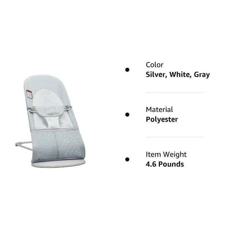 BabyBjorn - Bouncer Balance Soft Mesh, Silver/White Image 3