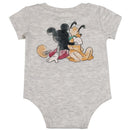 Babyfair 3Pk Disney Boy Shorts, Bodysuit & Socks, Light Grey Mickey Image 3
