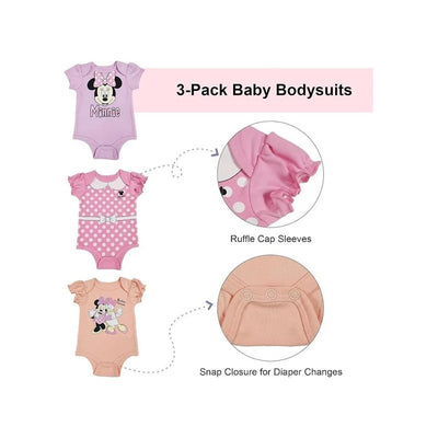 3 Pk Baby Girl Bodysuit
