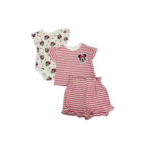 Babyfair 3Pk Disney Girl Short, Shirt & Bodysuit Set, Red Minnie Image 1