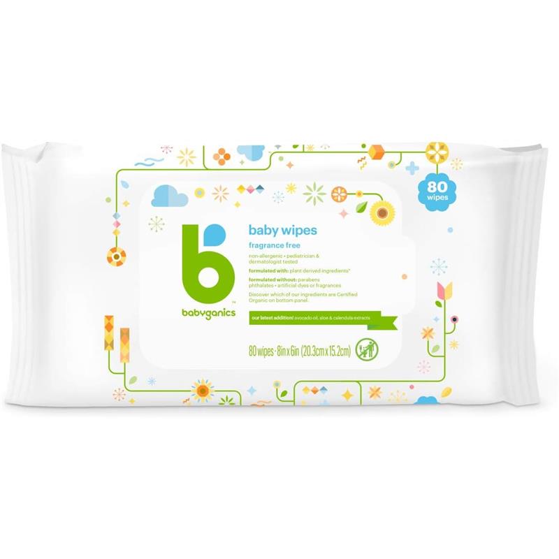 Babyganics - Baby Wipes, Fragrance Free, 80 Ct Image 1