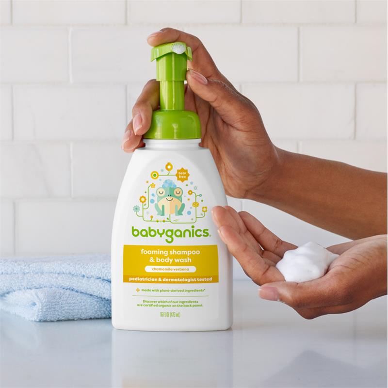 Babyganics - Foaming Shampoo & Body Wash Chamomile Verbena 16 Oz Image 3
