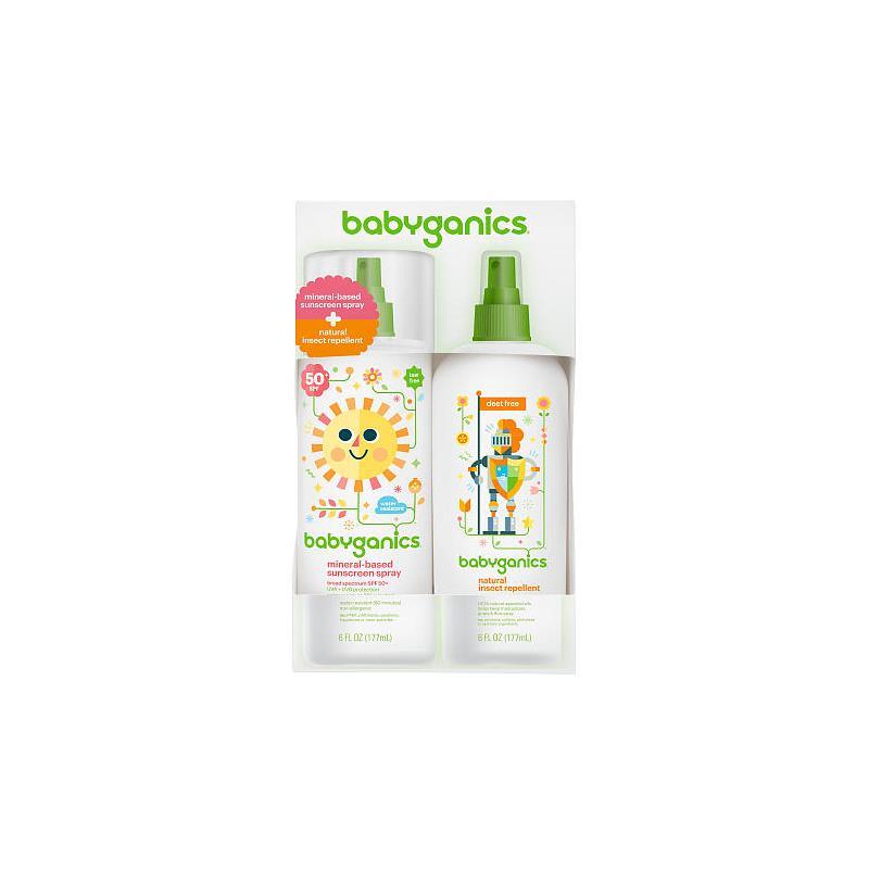 Babyganics Sunscreen Spray Bottle 50 SPF + Insect Repellent Combo Image 1