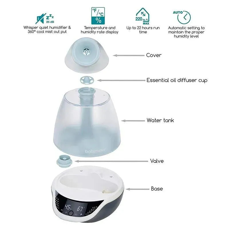 Babymoov Hygro 3-in-1 Humidifier Multicolored Night Light & Essential Oil Diffuser Image 7