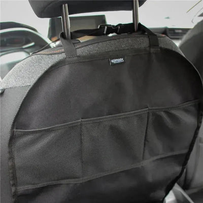 Classic car seat organizer with multiple pockets, designed to keep items organized and accessible in a vehicle.