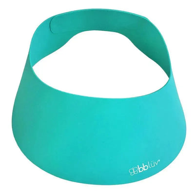 Silicone shampoo repellent cap by bblüv in aqua color, designed to protect hair during bath time.