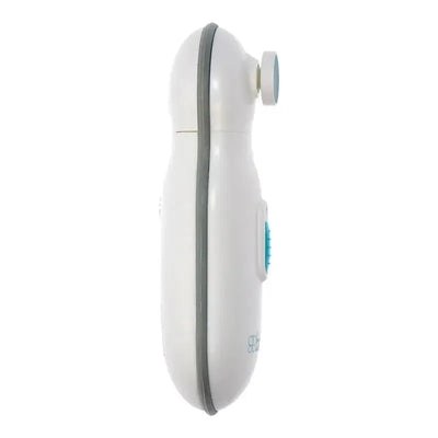 Bbluv Trimo Electric Nail Trimmer, featuring a white ergonomic design with a control button and a circular trimming head.