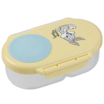 Bbox Looney Tunes Snackbox featuring a yellow lid with a blue circular section and a cartoon character design.