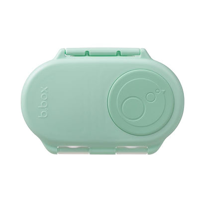 Spearmint-colored Bbox snack box designed for kids and toddlers, featuring a rounded shape and secure closure.