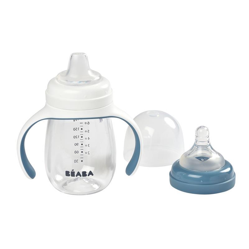 Beaba - 2-in-1 Bottle To Sippy Learning Cup, Rain Image 3