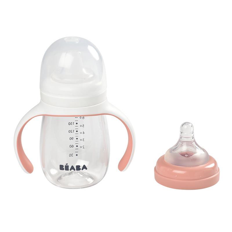 Beaba - 2-in-1 Bottle To Sippy Learning Cup, Rose Image 4