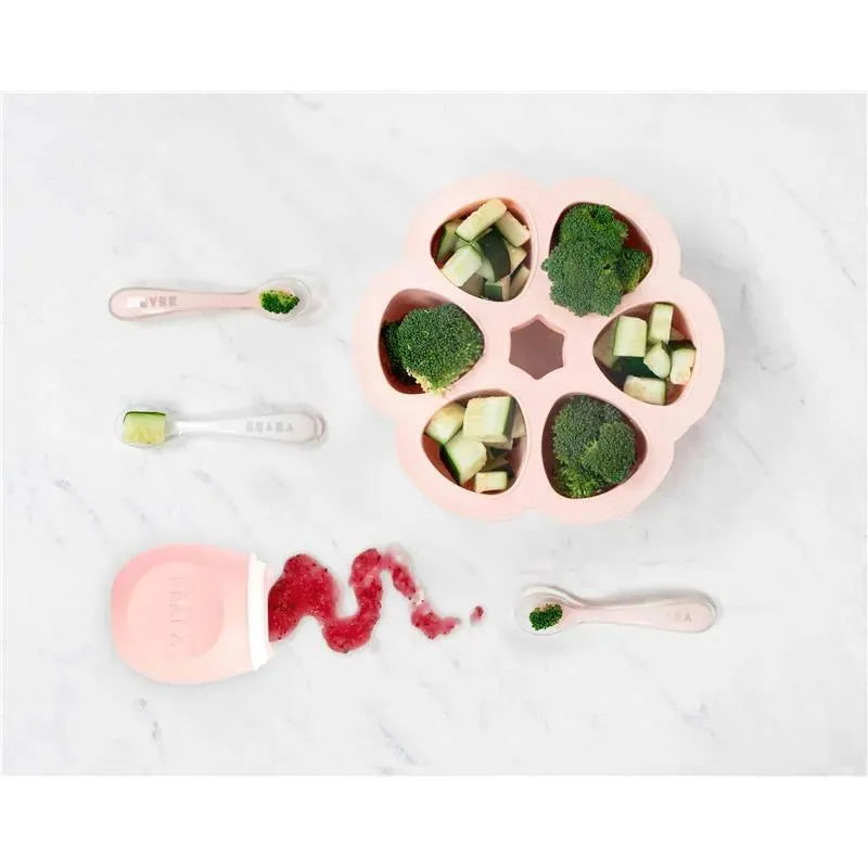 Beaba Multiportions Silicone Baby Food Freezer Tray 5Oz-Rose Image 3